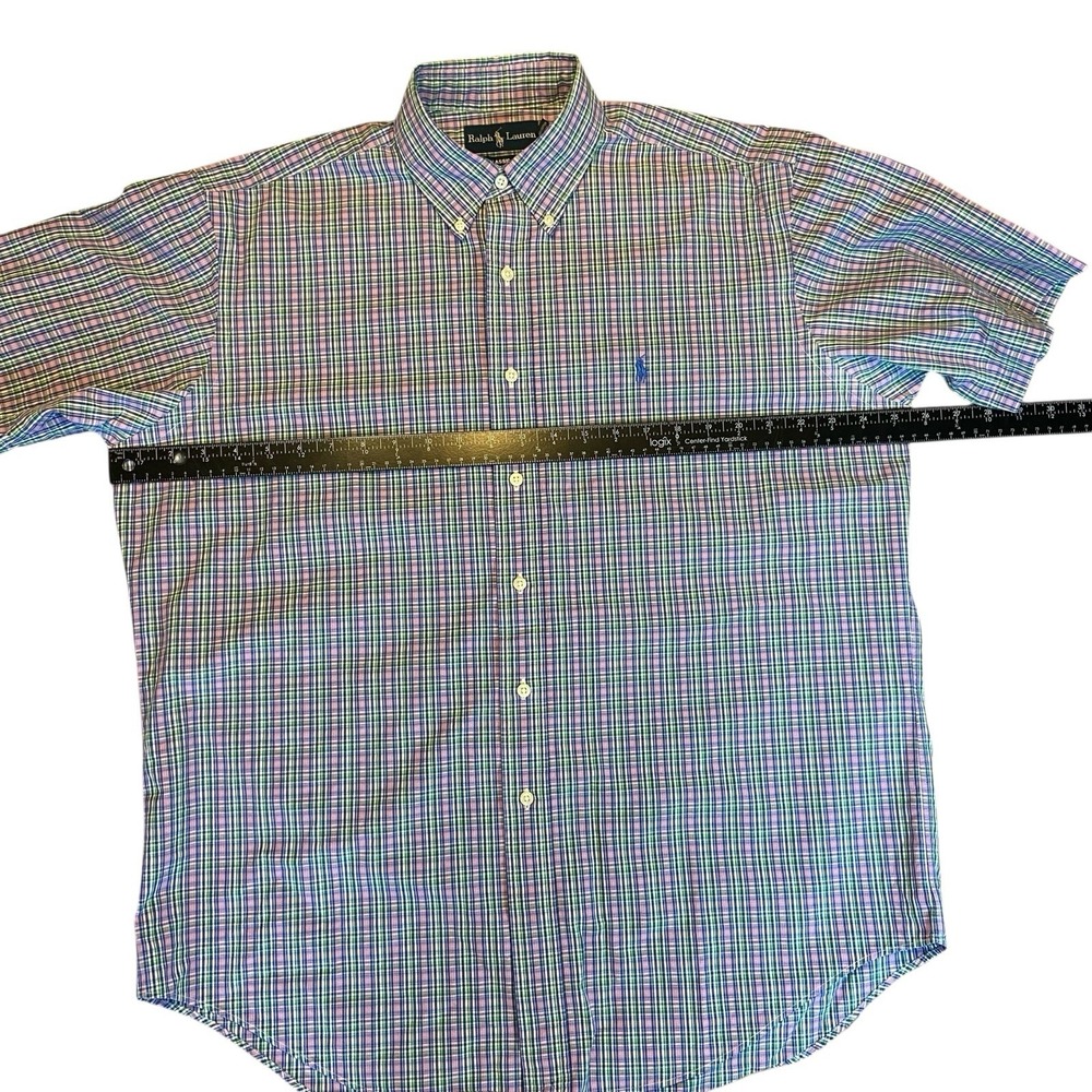 Ralph Lauren Men's Classic Fit Short Sleeve Button Up‎ Shirt Sz L Multicolor - Picture 4 of 9